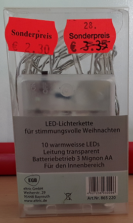 10 LED Batterie Lichterkette
