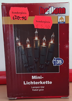 Mini Lichterkette 35er für 220V innen 5,50€