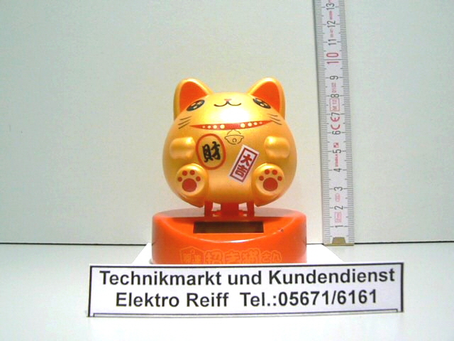 Katze Gold Solar Wackel Figur